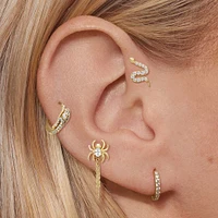 CZ Snake Flat Back Stud Hypoallergenic Earrings | Rowan