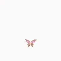 14k Pink Sapphire Butterfly Flat Back Stud Hypoallergenic Earrings | Rowan