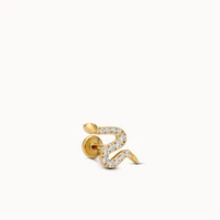 CZ Snake Flat Back Stud Hypoallergenic Earrings | Rowan