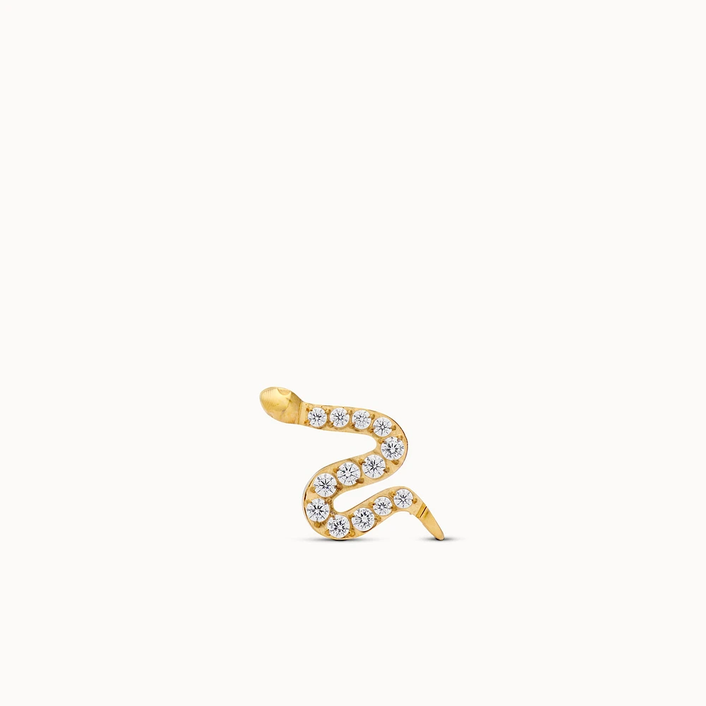 CZ Snake Flat Back Stud Hypoallergenic Earrings | Rowan