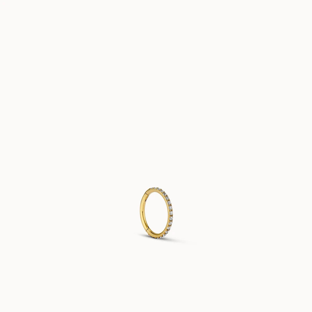 24k CZ Endless Hoop 8mm Hypoallergenic Earrings | Rowan