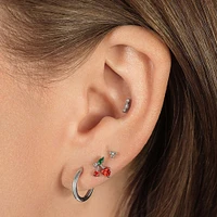 Titanium Cherry CZ Flat Back Stud