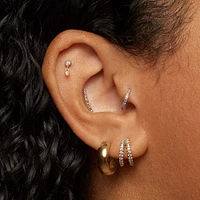 24k CZ Endless Hoop 10mm Hypoallergenic Earrings | Rowan