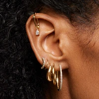 Spiral CZ Hoops Hypoallergenic Earrings | Rowan