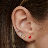 Red Enamel Heart Studs | Rowan