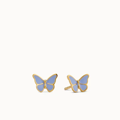 Enamel Butterfly Studs Hypoallergenic Earrings | Rowan