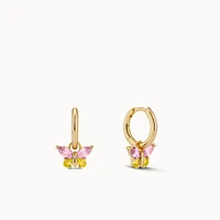 Butterfly CZ Charm Hoops Hypoallergenic Earrings | Rowan