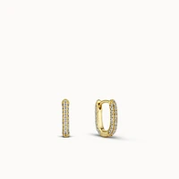 Gold CZ Oval Huggies Hypoallergenic Earrings | Rowan