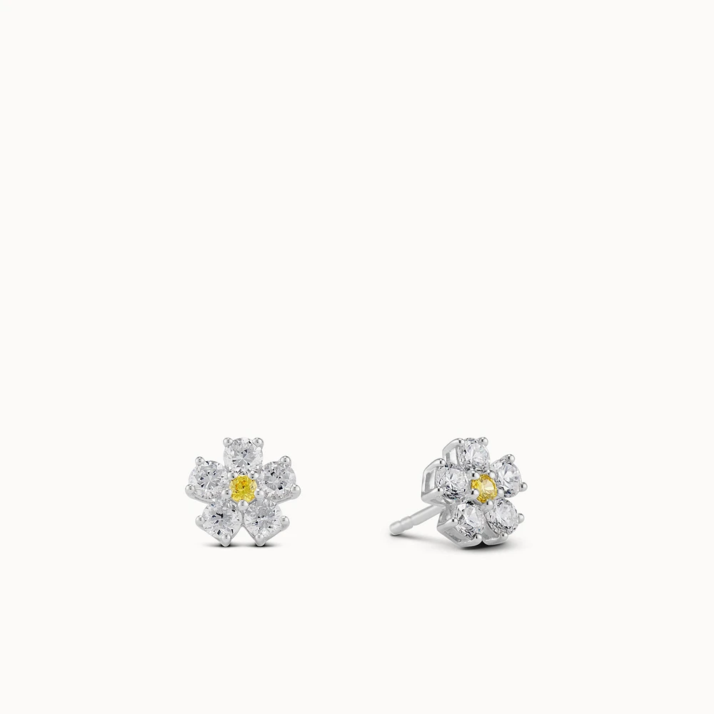 CZ Daisy Studs Hypoallergenic Earrings | Rowan