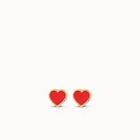 Red Enamel Heart Studs | Rowan