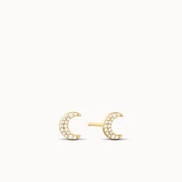 Moon Micro Pavé Studs Hypoallergenic Earrings | Rowan