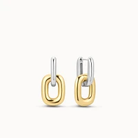 Two-Tone Link Drop Hypoallergenic Earrings | Rowan