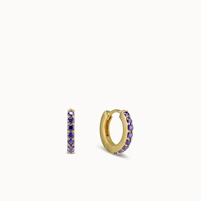 Amethyst CZ Hoops Hypoallergenic Earrings | Rowan