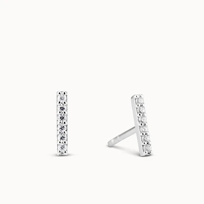 April Birthstone Bar Studs Hypoallergenic Earrings | Rowan