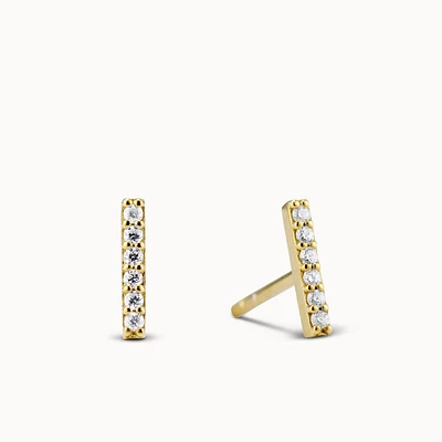 April Birthstone Bar Studs Hypoallergenic Earrings | Rowan