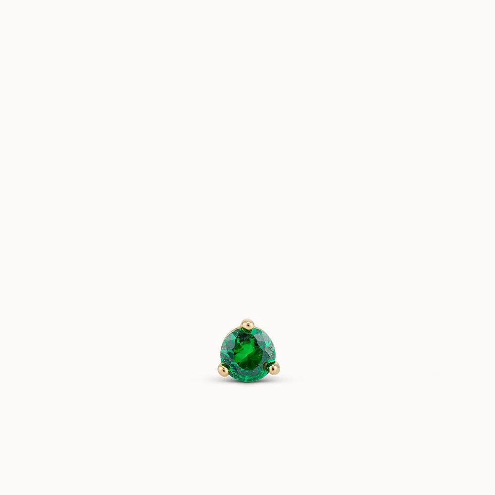 May Birthstone Emerald CZ Stud Hypoallergenic Earrings | Rowan