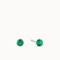 May Birthstone Emerald CZ Stud Hypoallergenic Earrings | Rowan