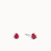 July Birthstone Ruby CZ Stud Hypoallergenic Earrings | Rowan