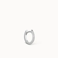 14k Gold Half Diamond Hoop 11mm Hypoallergenic Earrings | Rowan