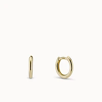 14k Gold Plain Round Hoop 10mm Hypoallergenic Earrings | Rowan