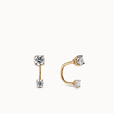 14k CZ C Hoops Hypoallergenic Earrings | Rowan