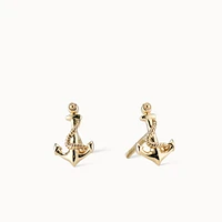 14k Anchor Stud Hypoallergenic Earrings | Rowan