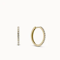 14k Diamond Hoop 17mm Hypoallergenic Earrings | Rowan