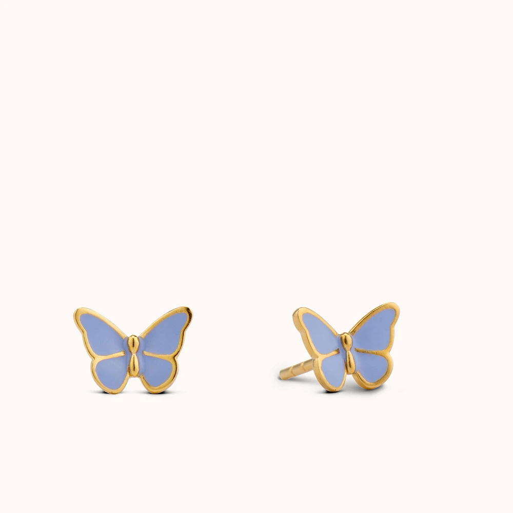 Enamel Butterfly Studs Hypoallergenic Earrings | Rowan