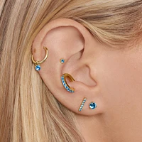 March Birthstone Charm Hypoallergenic Earrings | Rowan