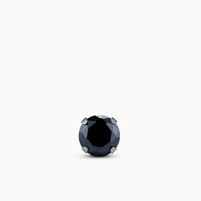 Stainless Steel 5mm Black CZ
