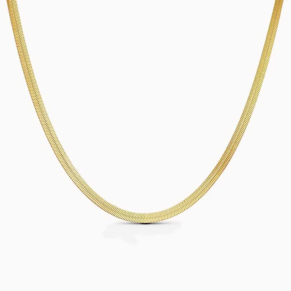 Large Herringbone Hypoallergenic Necklace | Rowan