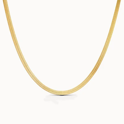 Large Herringbone Hypoallergenic Necklace | Rowan