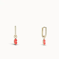 Enamel Kiss Charm Hypoallergenic Earrings | Rowan