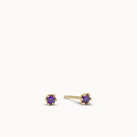 February Mini Birthstone CZ Stud Hypoallergenic Earrings | Rowan