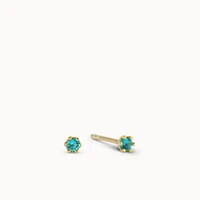 March Mini Birthstone CZ Stud Hypoallergenic Earrings | Rowan