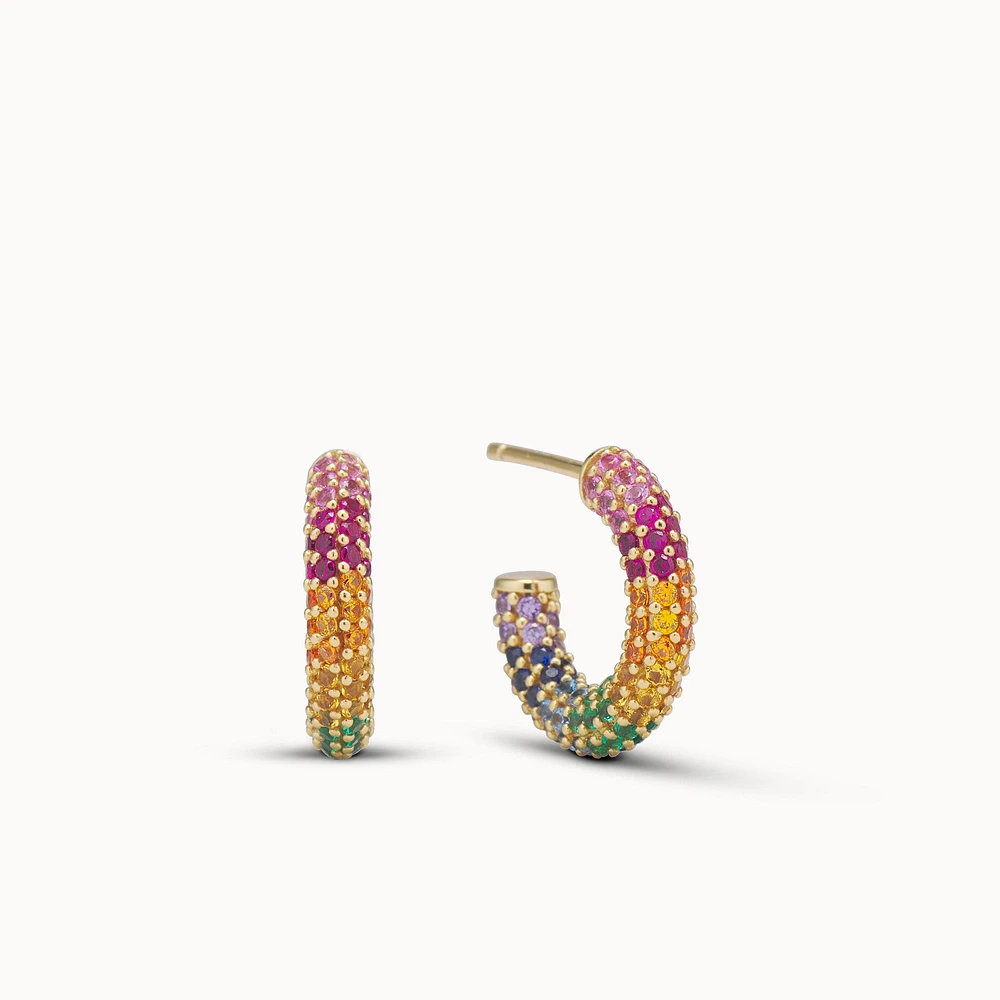 Pavé Hoops CZ Hypoallergenic Earrings | Rowan