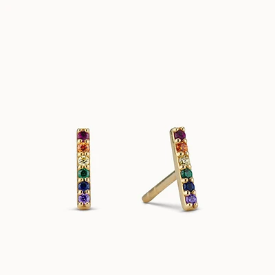 Rainbow Bar Studs Hypoallergenic Earrings | Rowan