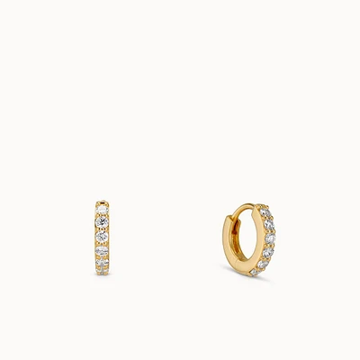 Studded Huggies CZ 10mm Hypoallergenic Earrings | Rowan