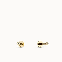 14k Threaded Flat back Sphere Stud Hypoallergenic Earrings | Rowan