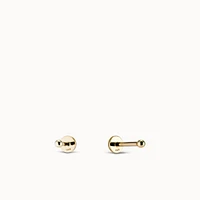 14k Threaded Flat back Tiny Sphere Stud Hypoallergenic Earrings | Rowan