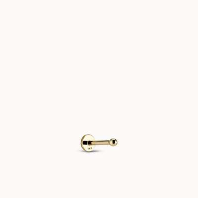 14k Threaded Flat back Tiny Sphere Stud Hypoallergenic Earrings | Rowan