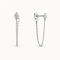 Trinity and Chain Hoop Hypoallergenic Earrings | Rowan
