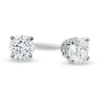 MEN’S STUDS 1/4 CT ROUND DIAMOND 14K WHITE GOLD