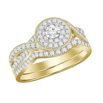 LADIES BRIDAL RING SET / CT ROUND DIAMOND 10K GOLD