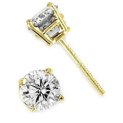 MEN’S STUDS 1/6 CT ROUND DIAMOND 14K YELLOW GOLD