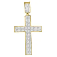 MEN’S CROSS 1/2 CT ROUND DIAMOND 10K YELLOW GOLD