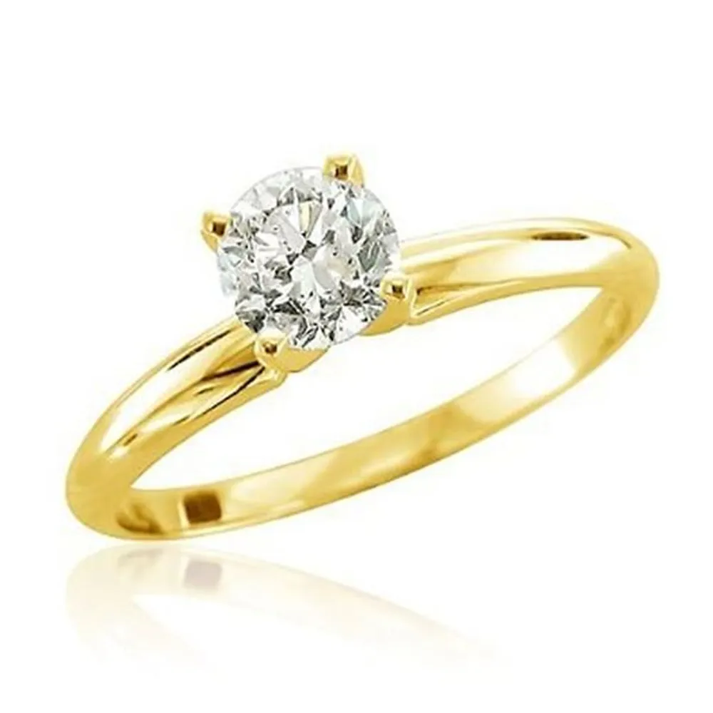 LADIES RING 3/4 CT ROUND DIAMOND 14K YELLOW GOLD