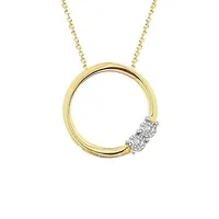 LADIES PENDANT 1/10 CT ROUND DIAMOND1 0K YELLOW GOLD