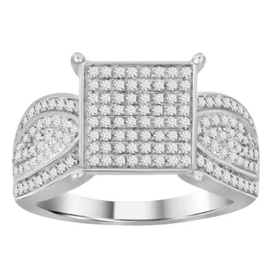 LADIES RING 1/2 CT ROUND DIAMOND 10K YELLOW GOLD