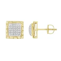 MEN’S EARRINGS 1/5 CT ROUND DIAMOND 10K YELLOW GOLD